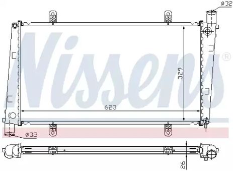 Радиатор охлаждения двигателя VOLVO V40, NISSENS (65551A)