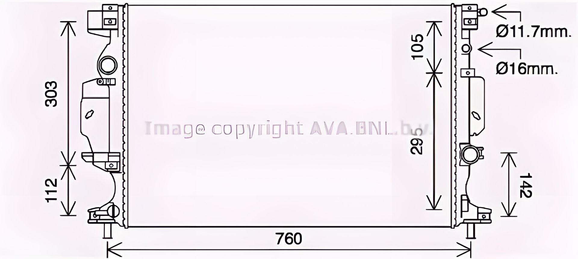 Радіатор охолодження двигуна для FORD GALAXY, AVA COOLING (FD2642) Радіатор охолодження двигуна для FORD GALAXY, AVA COOLING (FD2642)