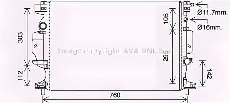 Радіатор охолодження двигуна для FORD GALAXY, AVA COOLING (FD2642)
