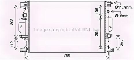 Радіатор охолодження двигуна для FORD GALAXY, AVA COOLING (FD2642)