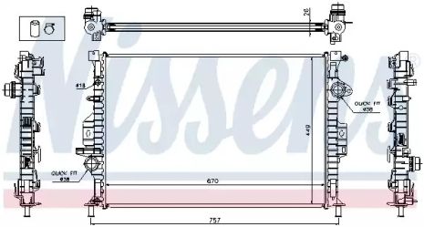 Радиатор охлаждения двигателя LAND ROVER, FORD MONDEO, NISSENS (65615A)