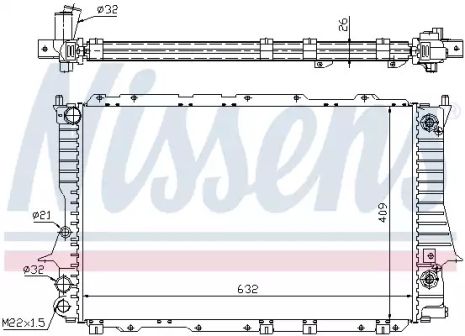 Радиатор охлаждения двигателя AUDI A6, NISSENS (60477)