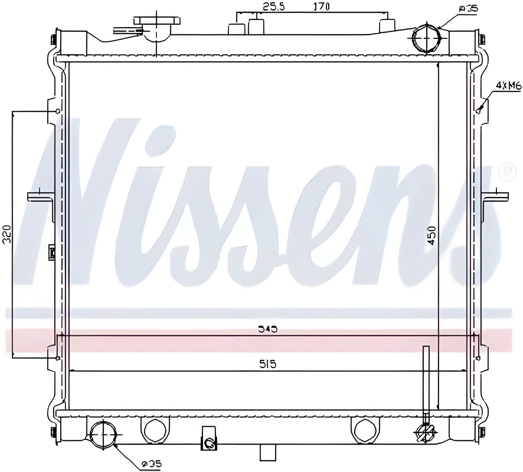 Охлаждающий радиатор двигателя для KIA RETONA от NISSENS (66642) Охлаждающий радиатор двигателя для KIA RETONA от NISSENS (66642)