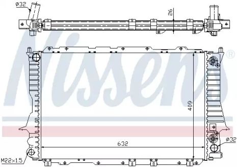 Радіатор охолодження двигуна AUDI A6, NISSENS (60476)