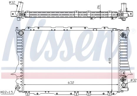 Охолоджуючий радіатор двигуна для AUDI A6, NISSENS (60476)