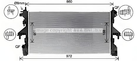 Двигательный радиатор охлаждения FIAT DUCATO, PEUGEOT BOXER, AVA COOLING (CN2320) Двигательный радиатор охлаждения FIAT DUCATO, PEUGEOT BOXER, AVA COOLING (CN2320)