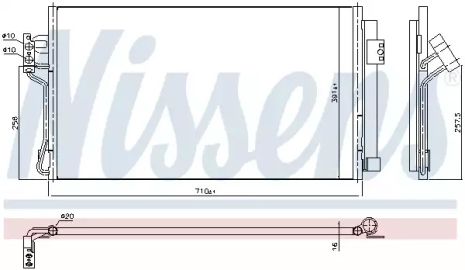 Радіатор, конденсор кондиціонера MERCEDES-BENZ VITO, NISSENS (94674)