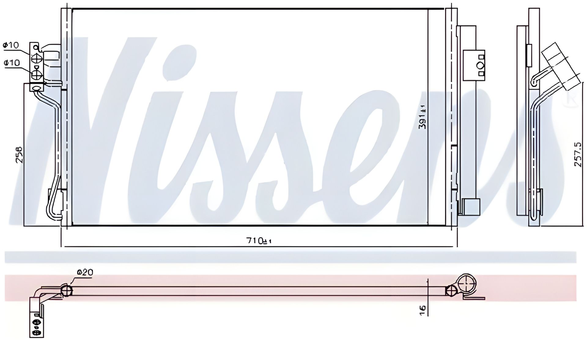 Радіатор кондиціонера конденсор MERCEDES-BENZ VITO, NISSENS (94674) Радіатор кондиціонера конденсор MERCEDES-BENZ VITO, NISSENS (94674)