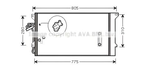 Конденсор кондиционера для AUDI Q7, VW TOUAREG, AVA COOLING (VNA5244D)