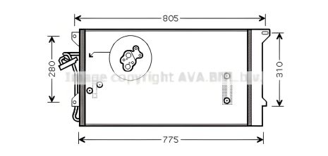 Конденсор кондиционера для AUDI Q7, VW TOUAREG, AVA COOLING (VNA5244D)