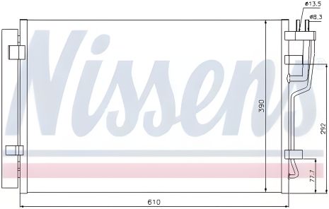 Конденсор кондиціонера HYUNDAI i30, KIA CEE'D, NISSENS (940006) радіатор
