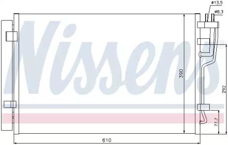 Радиатор, конденсор кондиционера HYUNDAI i30, KIA CEE'D, NISSENS (940006)