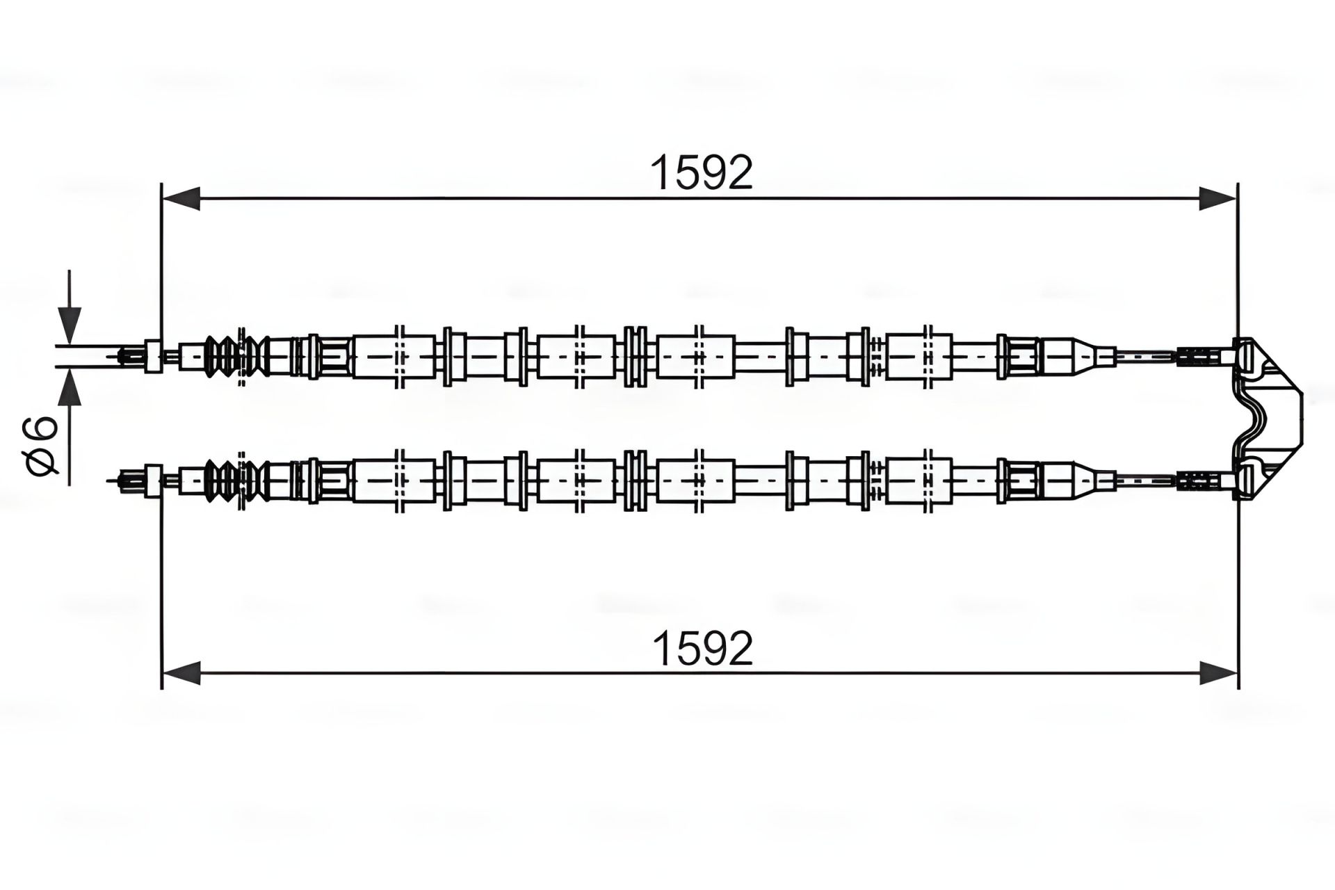 BOSCH Трос ручного тормоза CHEVROLET ASTRA, OPEL ASTRA (1987482102) BOSCH Трос ручного тормоза CHEVROLET ASTRA, OPEL ASTRA (1987482102)