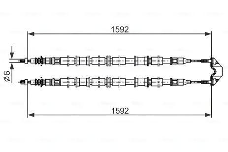 BOSCH Трос ручного тормоза CHEVROLET ASTRA, OPEL ASTRA (1987482102) BOSCH Трос ручного тормоза CHEVROLET ASTRA, OPEL ASTRA (1987482102)