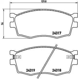 Набір гальмівних майданчиків, Додж Стіт, Hyundai Accent, Brembo (P30026)