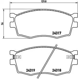 Комплект гальмівних колодок, дискове гальмо DODGE ATTITUDE, HYUNDAI ACCENT, BREMBO (P30026)