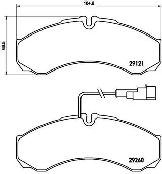 Набір гальмівних прокладок, Nissan NT400, Iveco Daily, Brembo (P56069) Диск.