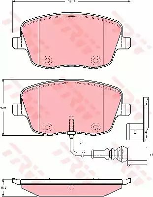 Комплект тормозных колодок, дисковый тормоз SEAT IBIZA, VW POLO, TRW (GDB1472)