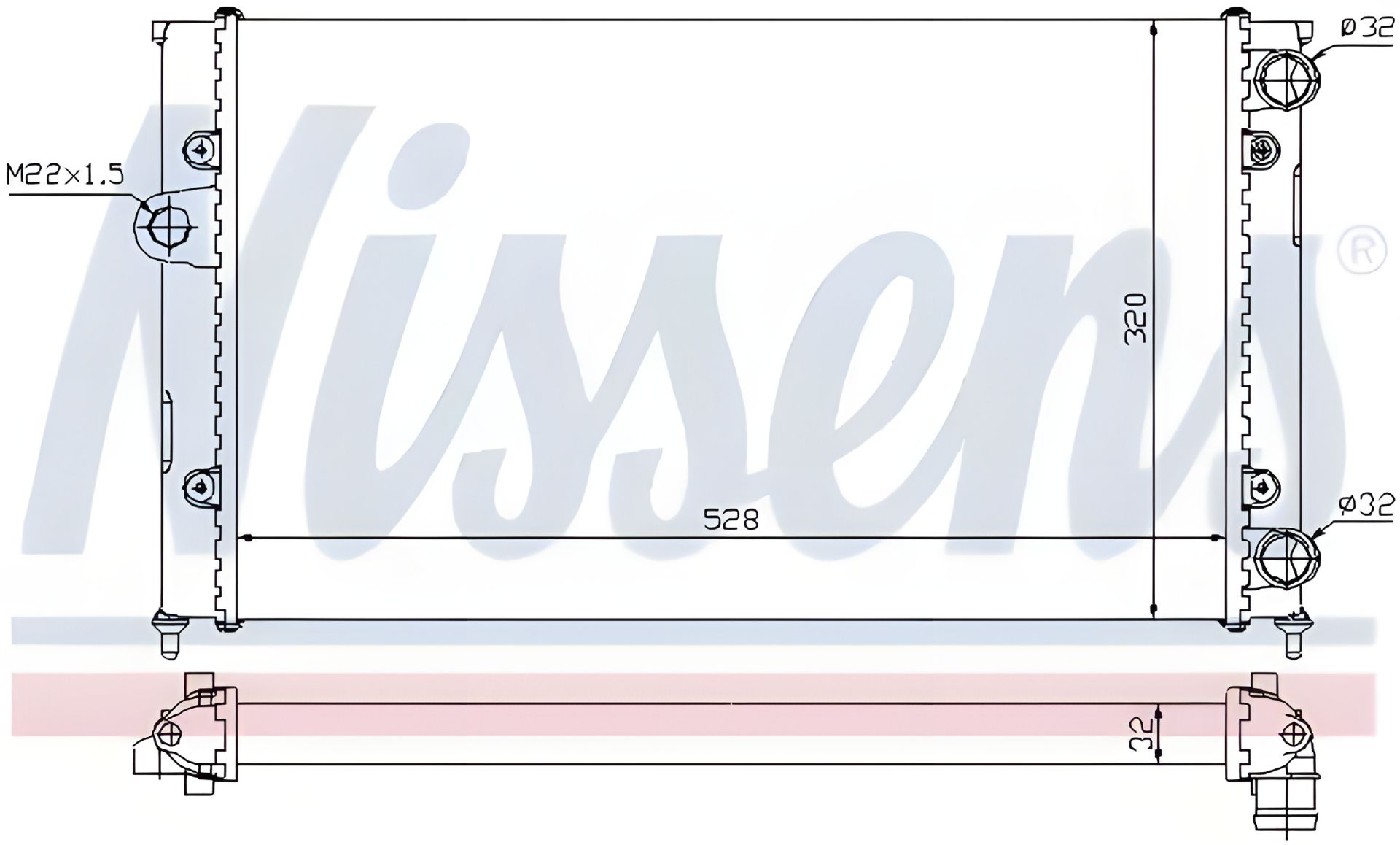 Радиатор двигателя VW GOLF, NISSENS (651941) Радиатор двигателя VW GOLF, NISSENS (651941)