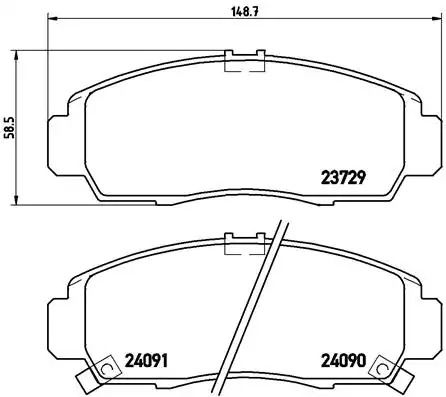 Набір гальмівних колодок, GMC Yukon, Byd F6, Brembo (P28034) Диск.