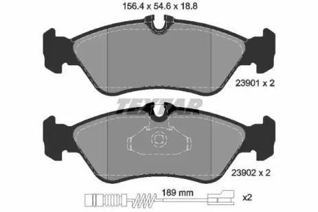 Комплект гальмівних колодок, дискове гальмо FREIGHTLINER SPRINTER, DODGE SPRINTER, Textar (2390101)