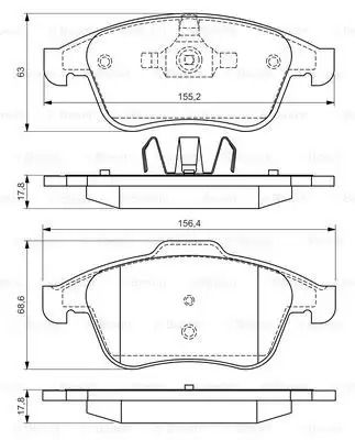 Набір гальмівних колодок, дискоте гальма Renault Latitude, Bosch (0986494556)