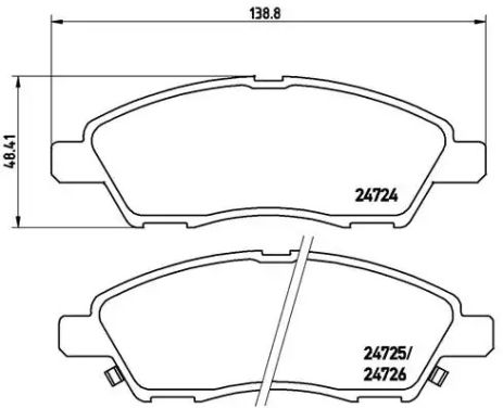 Комплект гальмівних колодок, дискове гальмо DONGFENG (DFAC), NISSAN VERSA, BREMBO (P56070)