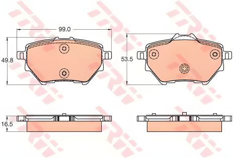 Гальмівних колодок комплект, дискове гальмо PEUGEOT 508, CITROËN BERLINGO, TRW (GDB2036) Гальмівних колодок комплект, дискове гальмо PEUGEOT 508, CITROËN BERLINGO, TRW (GDB2036)