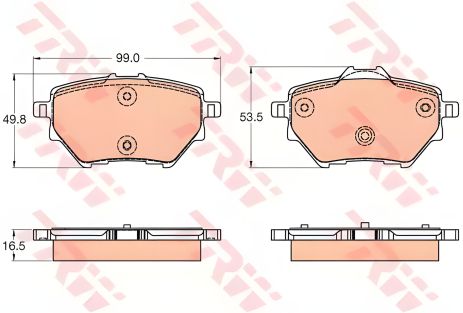 Комплект тормозных колодок PEUGEOT 508, CITROËN BERLINGO, TRW (GDB2036) Комплект тормозных колодок PEUGEOT 508, CITROËN BERLINGO, TRW (GDB2036)