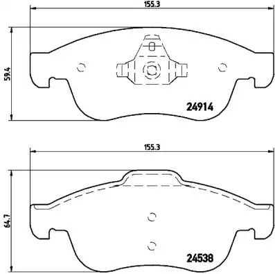 Набір гальмівних колодок, Dacia Duster Disc Brake, Renault Megane, Brembo (P68050)