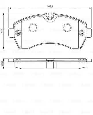 Набір гальмівних майданчиків, Mercedes-Benz Sprinter, VW Crafter, Bosch (09866495107)