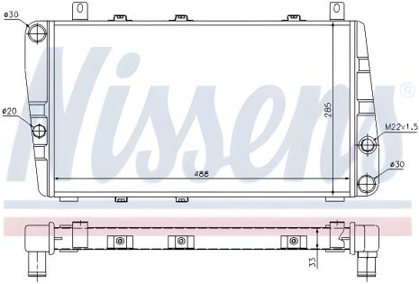 Охлаждающий радиатор двигателя NISSENS для SKODA FELICIA (64011)