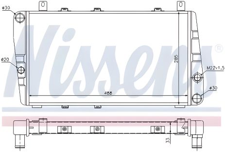 Охлаждающий радиатор двигателя NISSENS для SKODA FELICIA (64011)