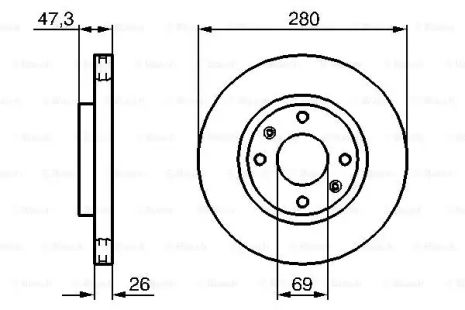 Диск тормозной HYUNDAI ELANTRA, BOSCH (0986479229)