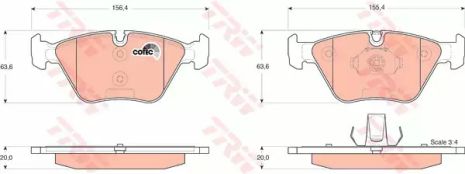 Комплект тормозных колодок, дисковый тормоз MG MG, BMW X3, TRW (GDB1531)