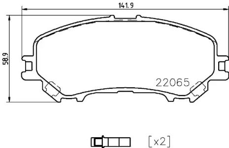 Комплект тормозных колодок, дисковый тормоз RENAULT KOLEOS, NISSAN X-TRAIL, BREMBO (P56099)