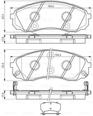 Комплект тормозных колодок, дисковый тормоз HYUNDAI H-1, KIA CARNIVAL, BOSCH (0986494377)