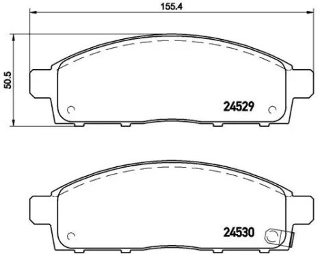 Комплект гальмівних колодок, дискове гальмо FIAT FULLBACK, MITSUBISHI L 200, BREMBO (P54038)