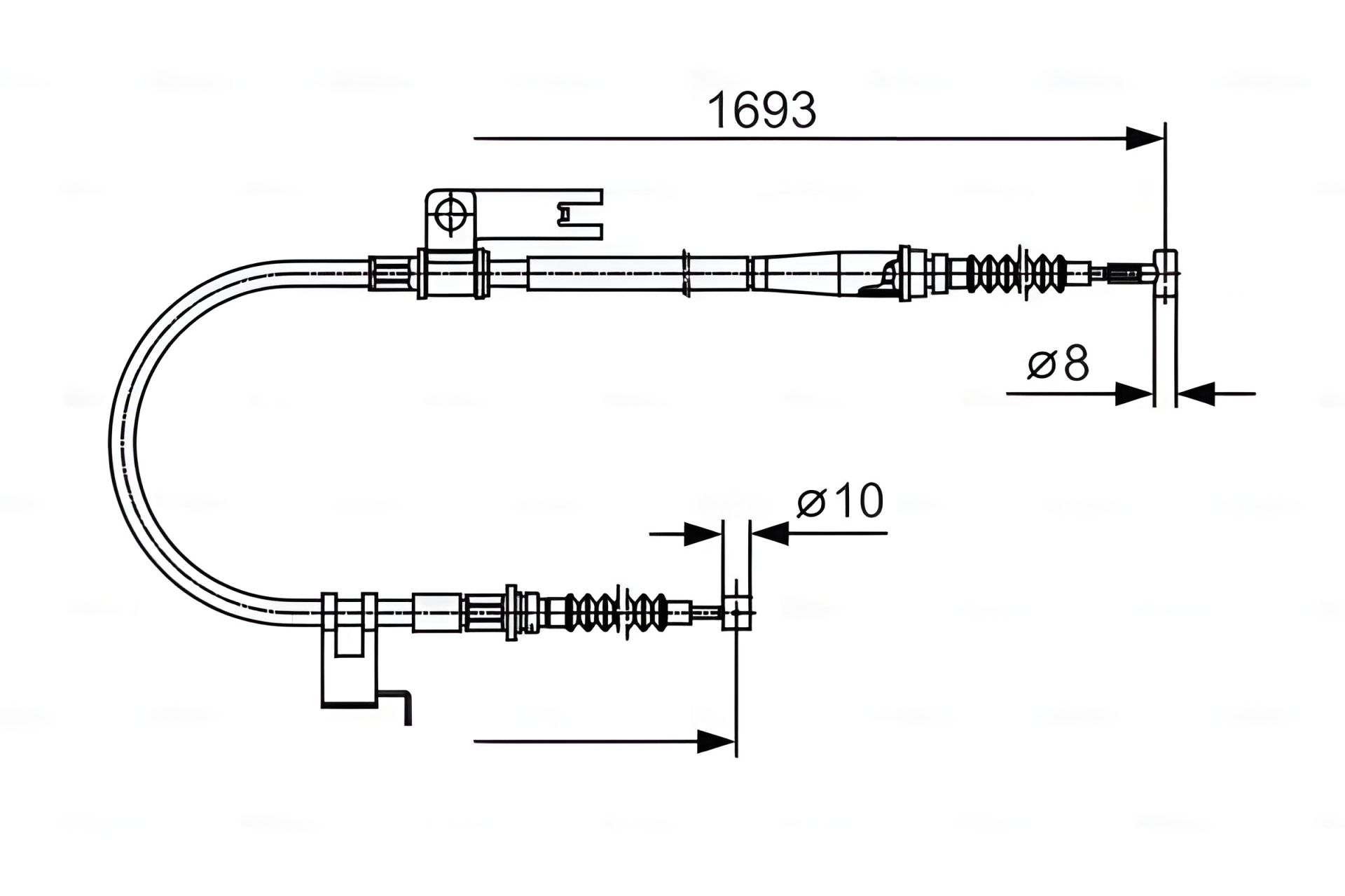 Гальмівний трос для MAZDA 323, BOSCH (1987477917) Гальмівний трос для MAZDA 323, BOSCH (1987477917)