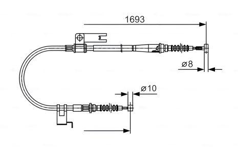 Трос ручного тормоза для MAZDA 323, BOSCH (1987477917)