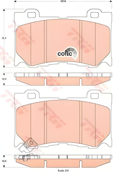 Тормозные колодки, дисковый тормоз, для NISSAN 370, INFINITI Q70, TRW (GDB3505)