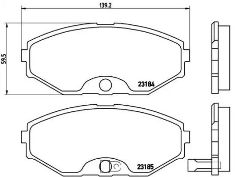 Комплект гальмівних колодок, дискове гальмо NISSAN PRAIRIE, INFINITI Q45, BREMBO (P56045)