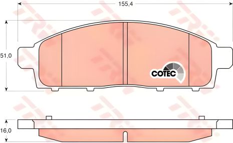Комплект гальмових колодок, дискове гальмо MITSUBISHI L 200 від TRW (GDB3435)