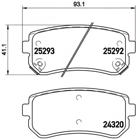 Комплект гальмівних колодок, дискове гальмо HYUNDAI TUCSON, KIA SPORTAGE, BREMBO (P30051) Комплект гальмівних колодок, дискове гальмо HYUNDAI TUCSON, KIA SPORTAGE, BREMBO (P30051)