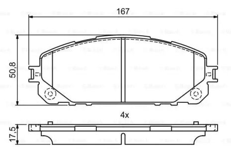 Комплект гальмівних колодок, дискове гальмо JEEP CHEROKEE, BOSCH (0986495404)