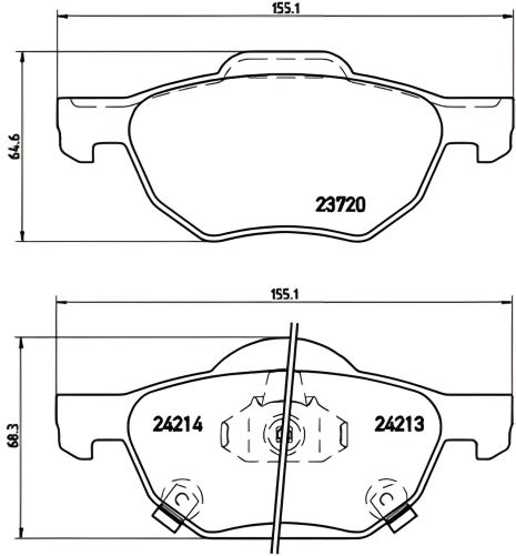 Тормозные колодки дисковые для HONDA ACCORD, BREMBO (P28036)