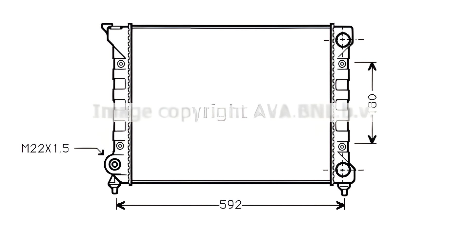 Двигунний радіатор охолодження VW PASSAT, AVA COOLING (VN2071) Двигунний радіатор охолодження VW PASSAT, AVA COOLING (VN2071)