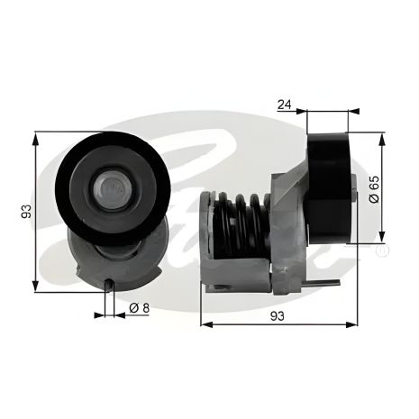 Ролик натяжний поліклінового ременя SKODA RAPID, AUDI A1, GATES (T38439)
