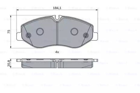 Комплект тормозных колодок, дисковый тормоз MERCEDES Vito W447 \\F \\14, BOSCH (0986494914)