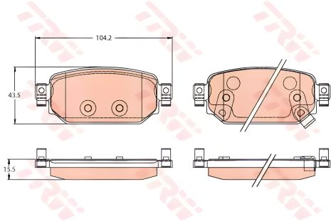 Комплект тормозных колодок для MAZDA 3, TRW (GDB2172)